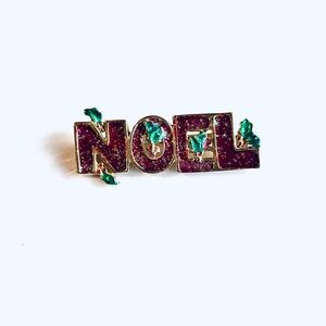 Vintage AAI Festive Noel Brooch with Green Accents